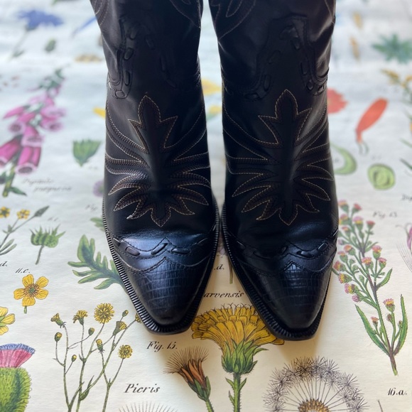 Vero Cuoio Vintage Embroidered Cowboy Boots - Women’s 8 - Made In Italy - Picture 12 of 16